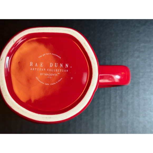 Rae Dunn #1 TEACHER Red Mug With Apple Detail - Picture 5 of 10